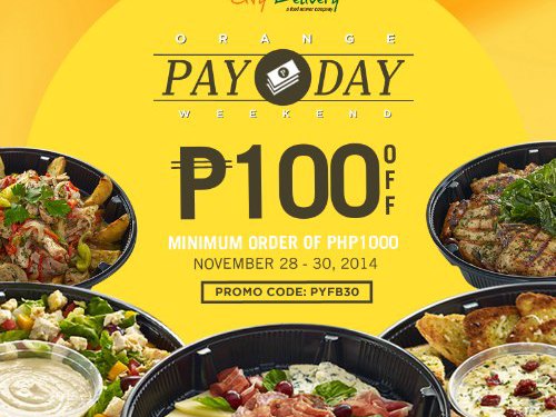 P100 OFF your City Delivery Order – Nov. 28-30, 2014!