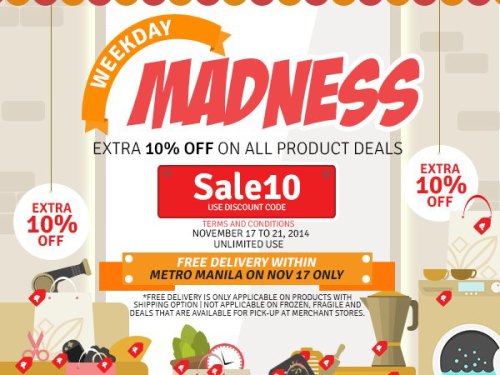 Ensogo 10% OFF Weekday Madness – Nov. 17-21, 2014