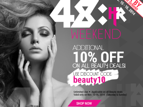 Ensogo 10% OFF All Beauty Deals – Nov. 15-16, 2014