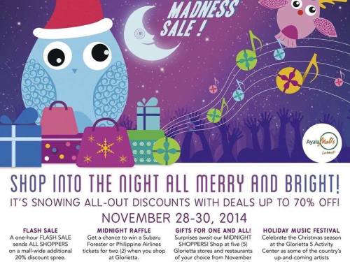 Glorietta Midnight Madness Sale Up to 70% OFF – Nov. 28-30, 2014 (Fri-Sun)