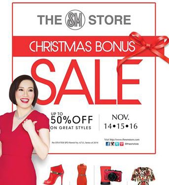 The SM Store Sale, up to 50% OFF from Nov. 14-16, 2014