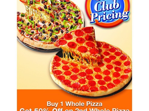 50% OFF on 2nd Pizza at S & R, Last Day Today!