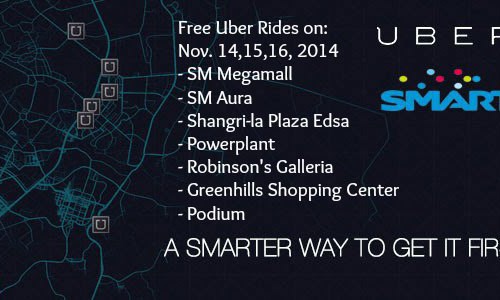 FREE UBER Rides to and from selected malls – Nov. 14-16, 2014