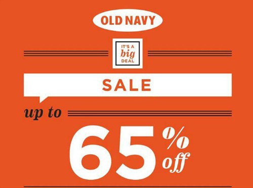 Old Navy – Second Wave Sale Up to 65% OFF