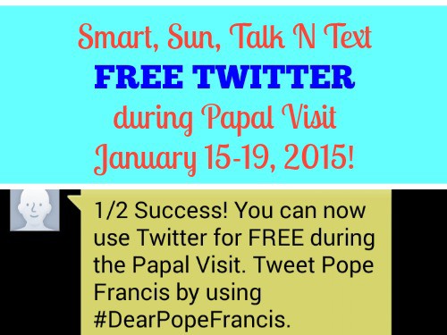 Free Twitter Access from Smart, Sun, Talk N Text During Papal Visit