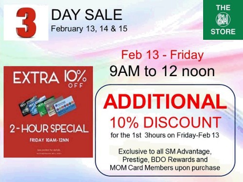 SM Sta Mesa 3-Day Sale! Additional 10% OFF for 3 Hours!