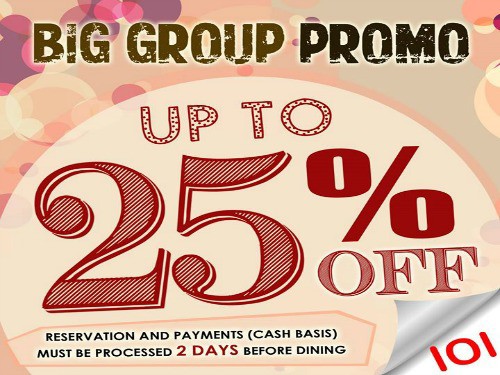 Buffet 101 Big Group Promo – Up to 25% OFF Total Bill