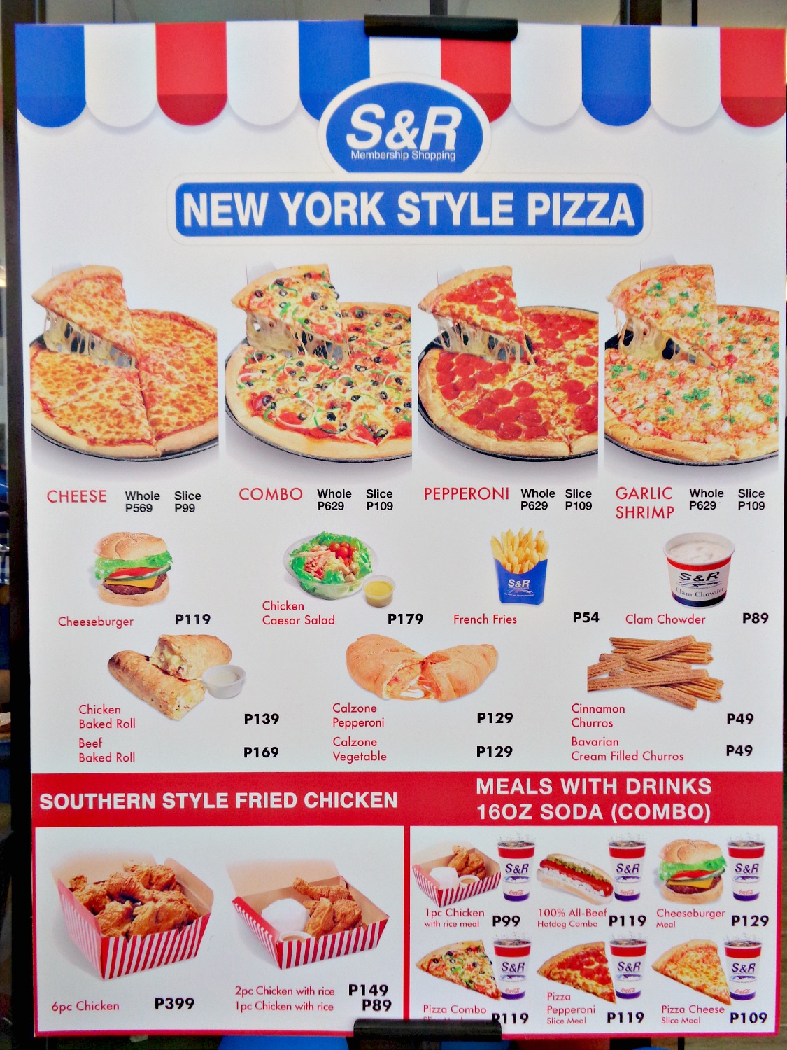 SnR Tagaytay Ayala Mall Serin New York Style Pizza Menu 