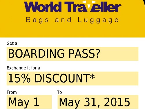 Get 15% OFF on World Traveller Bags & Luggage