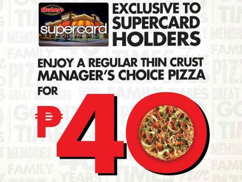 Shakey’s Regular Thin Crust Pizza Only P40 on June 29!