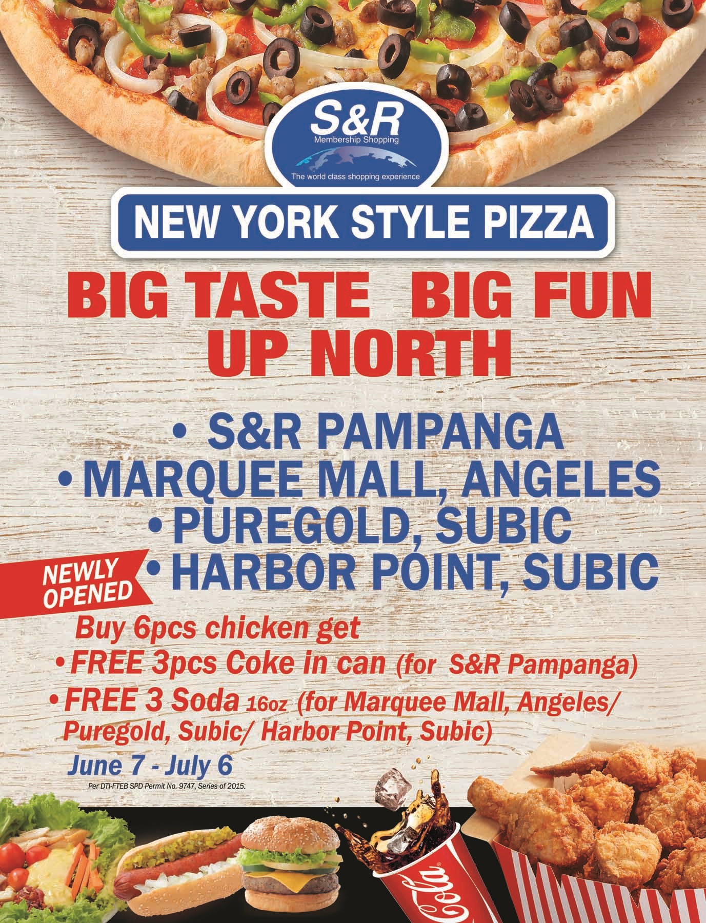 Free Soft Drinks For 3 At S R New York Style Pizza Karen Mnl