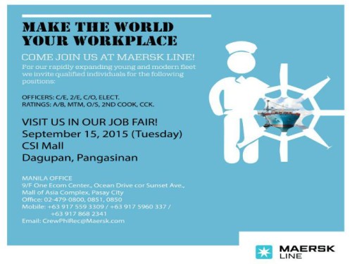 Maersk Job Fair 2015 in Dagupan, Iloilo, Tagbilaran