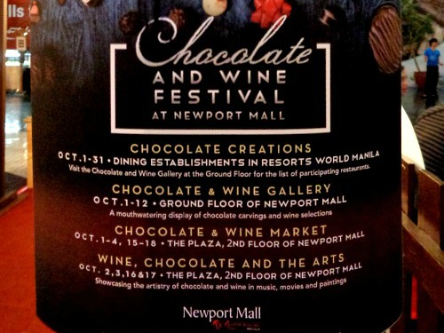 Chocolate & Wine Festival at Newport Mall (Oct. 1-31) + Chocolate Buffet!