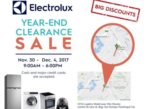 Electrolux Year-End Clearance Sale! Nov. 30 – Dec. 4