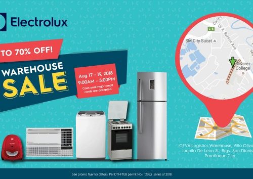Electrolux Warehouse Sale –  Up to 70% OFF